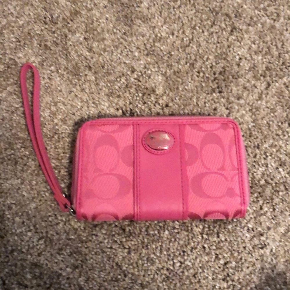 Pink Coach Wristlet